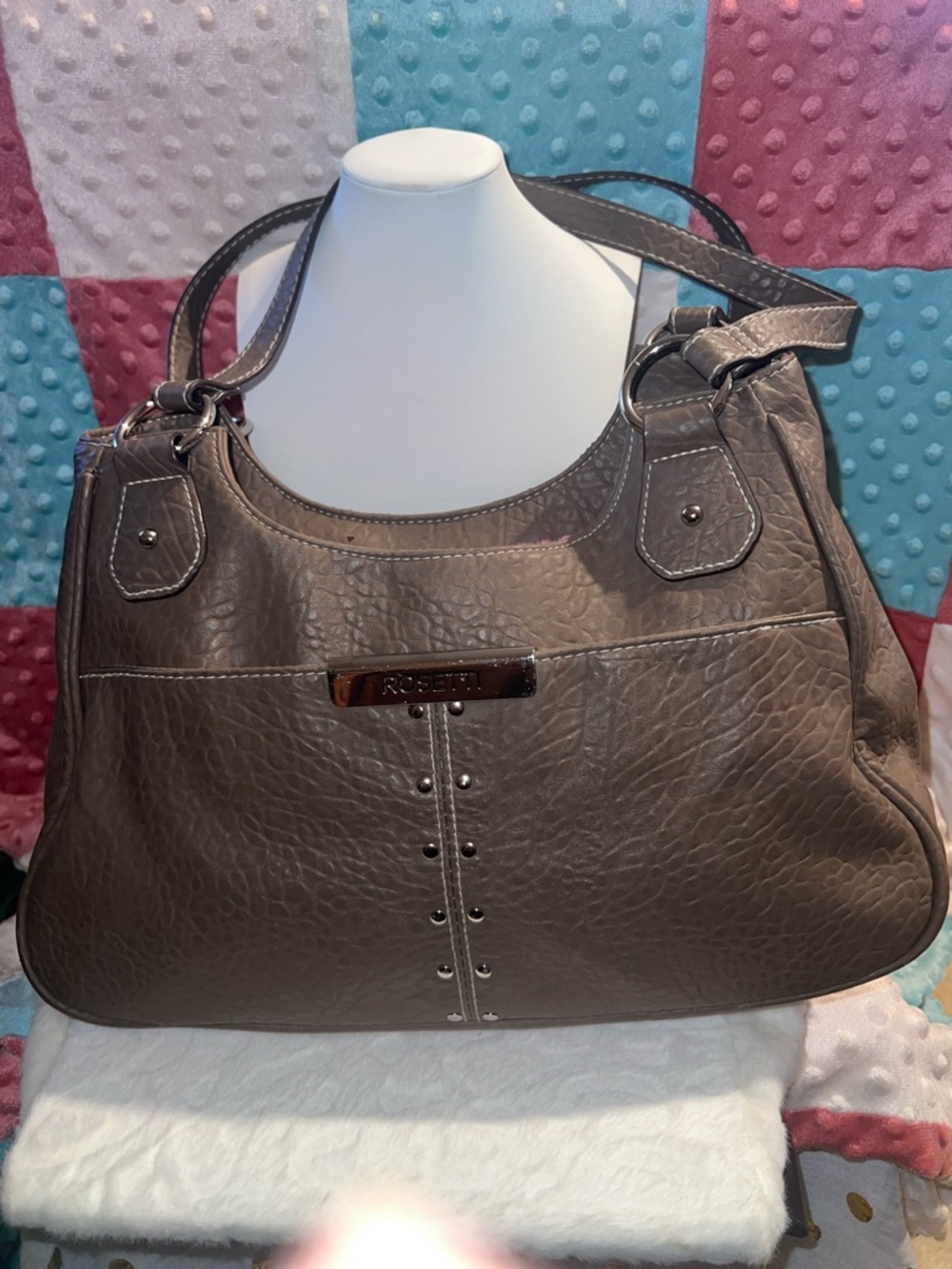 Rosetti Taupe Leatherette Shoulder Bag